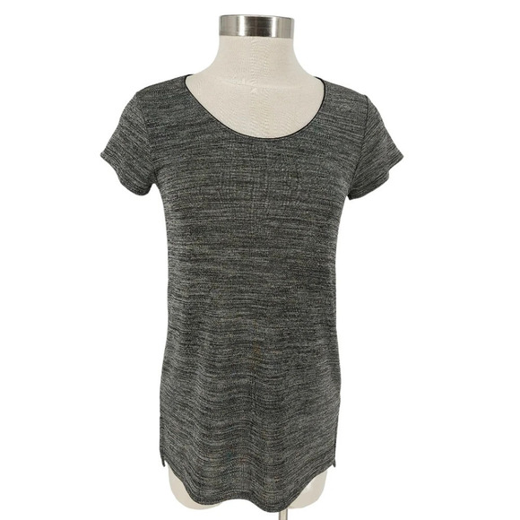 Vince Tops - Vince Tee Shirt Gray Marled Short Sleeve Scoop Neck Lightweight Top